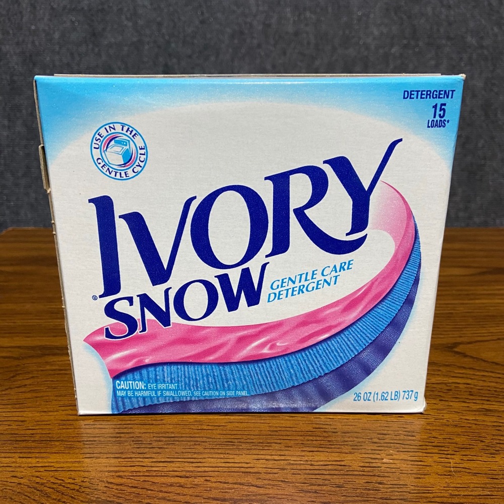 Ivory Snow Gentle Care Laundry Detergent Powder 26oz 15 Loads Vintage Box USA